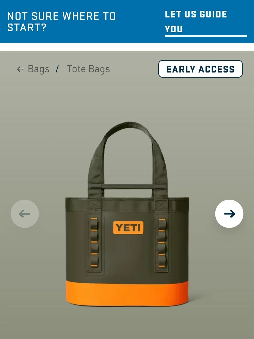 Limited Edition YETI Camino 35 Carryall Olive King Crab Orange Cooler Tote Nwt
